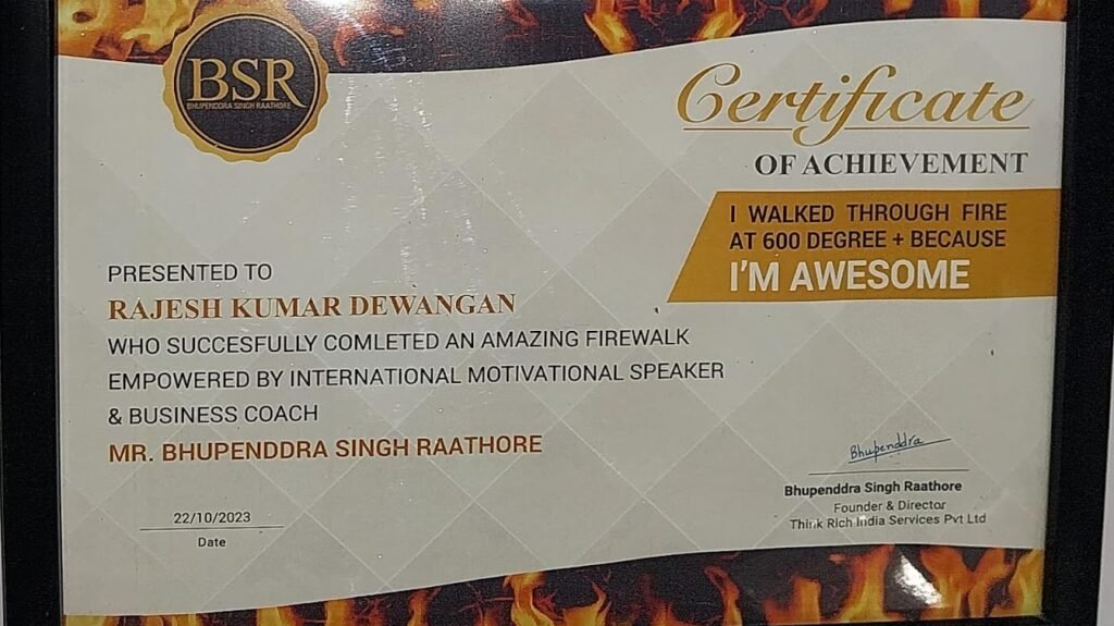 Certificate Of International Motivational Speaker & Business Coach